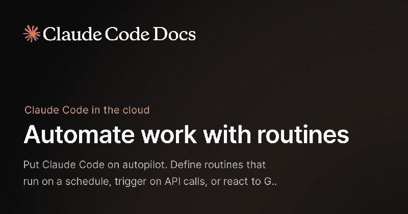 Automate work with routines - Claude Code Docs