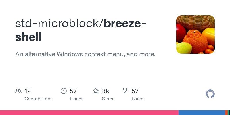 GitHub - std-microblock/breeze-shell: An alternative Windows context menu, and more.
