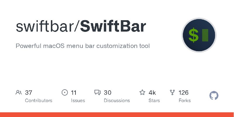 GitHub - swiftbar/SwiftBar: Powerful macOS menu bar customization tool