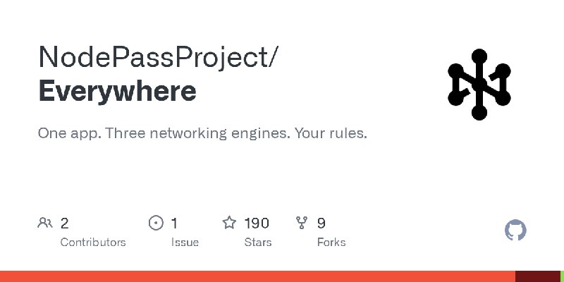 GitHub - NodePassProject/Everywhere: One app. Three networking engines. Your rules.
