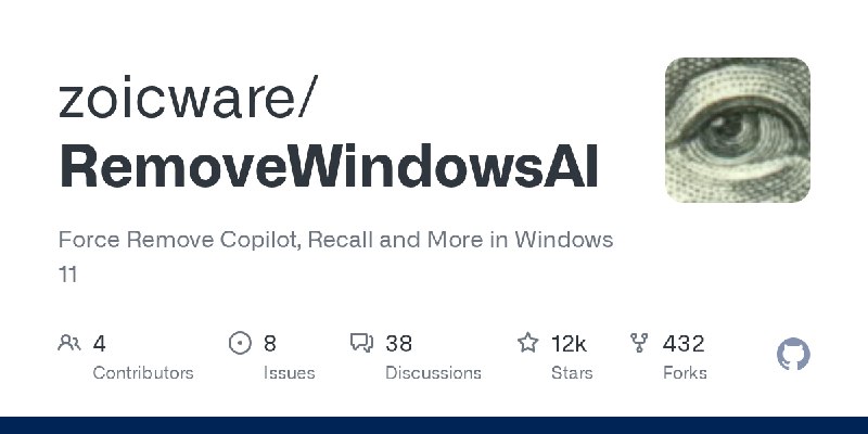 GitHub - zoicware/RemoveWindowsAI at opensourceprojects.dev