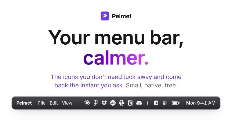 Pelmet: hide and tidy menu bar icons on macOS 27