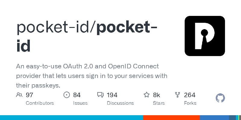 GitHub - pocket-id/pocket-id: An easy-to-use OAuth 2.0 and OpenID Connect provider that lets users sign in to your services with…