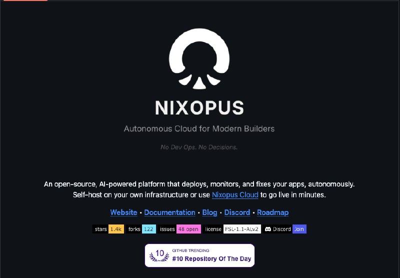 GitHub - nixopus/nixopus: Run production apps without thinking about infrastructure. On your server or ours. Fully agentic.
