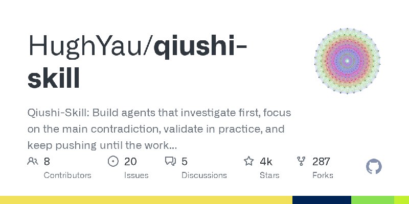 GitHub - HughYau/qiushi-skill: Qiushi-Skill: Build agents that investigate first, focus on the main contradiction, validate in…
