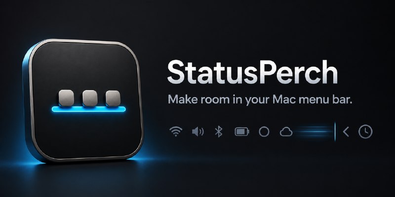 GitHub - qingtan-labs/StatusPerch: Hide and organize macOS menu bar icons — lightweight, offline, privacy-friendly, and permission…