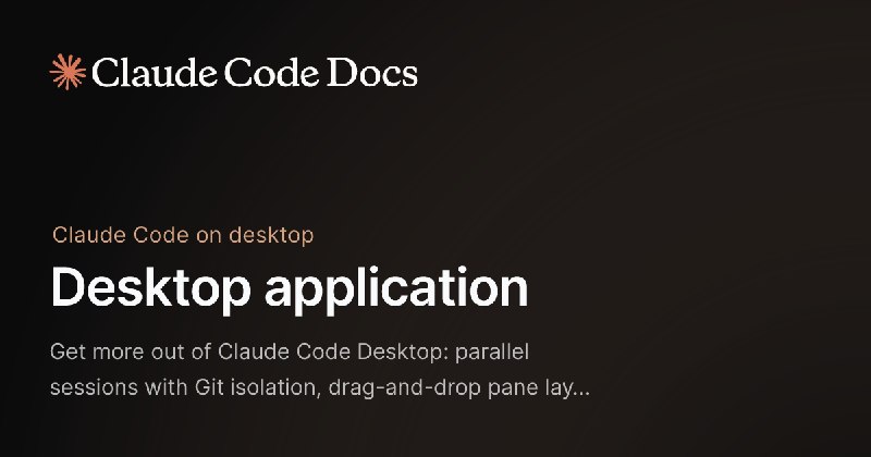Desktop application - Claude Code Docs