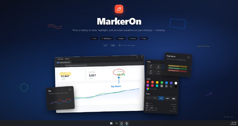 MarkerOn - Lightweight Screen Annotation Tool