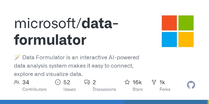GitHub - microsoft/data-formulator: 🪄 Data Formulator is an interactive AI-powered data analysis system makes it easy to connect…