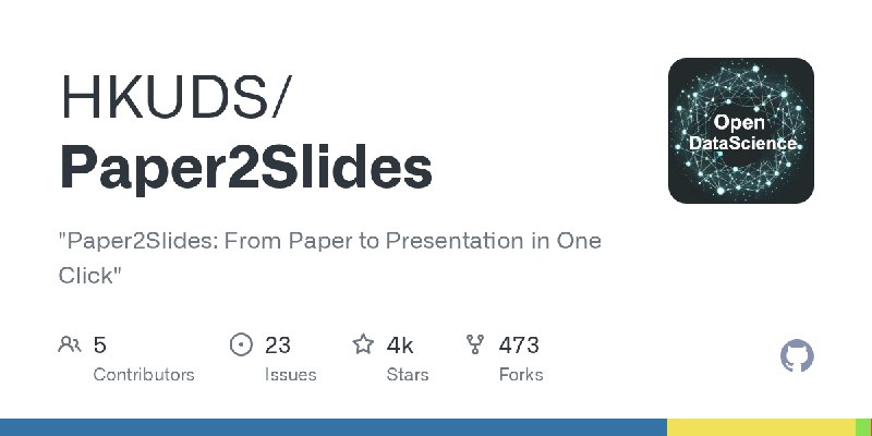 GitHub - HKUDS/Paper2Slides: "Paper2Slides: From Paper to Presentation in One Click"