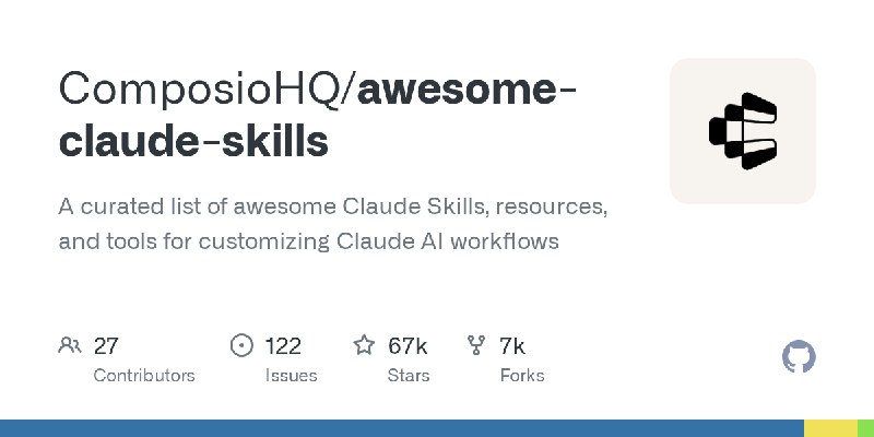 GitHub - ComposioHQ/awesome-claude-skills at pytorchkr