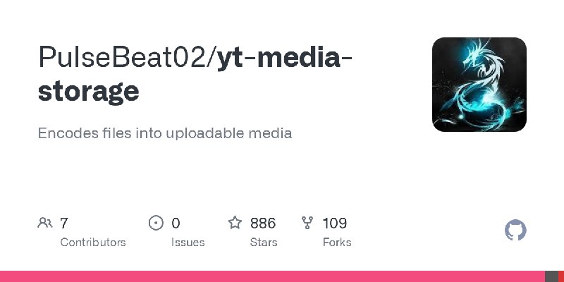 GitHub - PulseBeat02/yt-media-storage: Encodes files into uploadable media