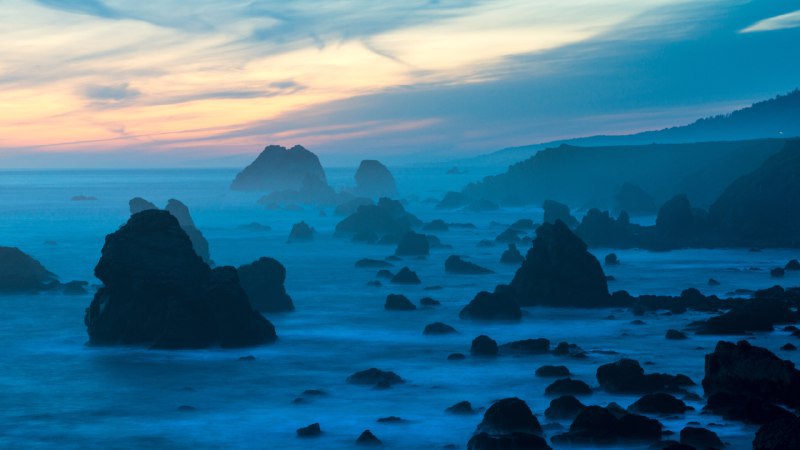 #Bing_Wallpaper潮汐与暮色州立公园，索诺玛海岸，美国加利福尼亚州 (© Rachid Dahnoun/Tandem Stills + Motion)4K