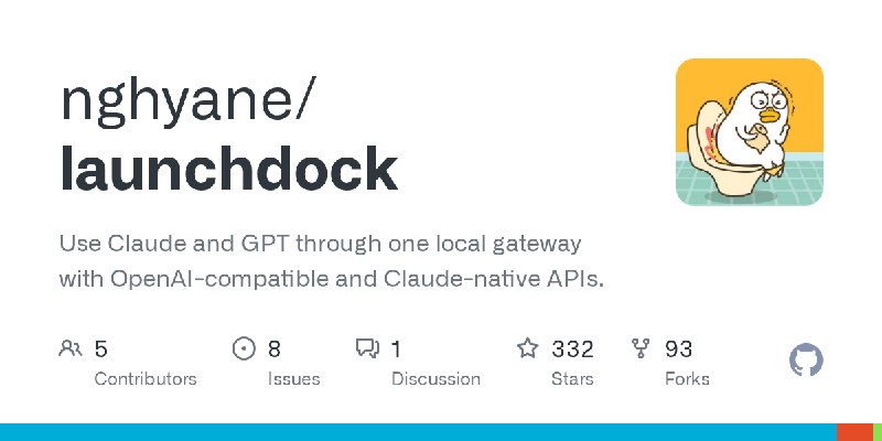 GitHub - nghyane/launchdock: Use Claude and GPT through one local gateway with OpenAI-compatible and Claude-native APIs.