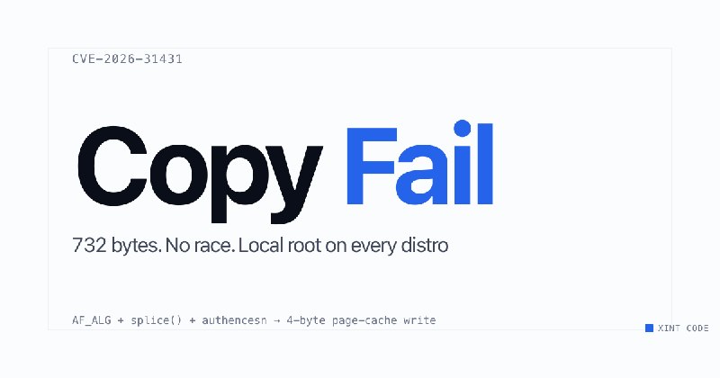 Copy Fail — 732 Bytes to Root