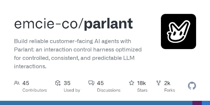 GitHub - emcie-co/parlant: Build reliable customer-facing AI agents with Parlant: an interaction control harness optimized for…