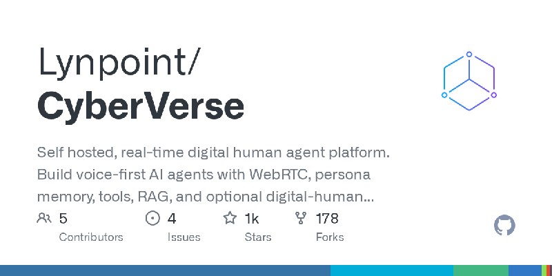 GitHub - Lynpoint/CyberVerse: Self hosted, real-time digital human agent platform. Build voice-first AI agents with WebRTC, persona…