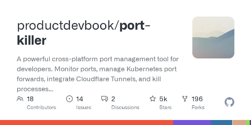 GitHub - productdevbook/port-killer: A powerful cross-platform port management tool for developers. Monitor ports, manage Kubernetes…