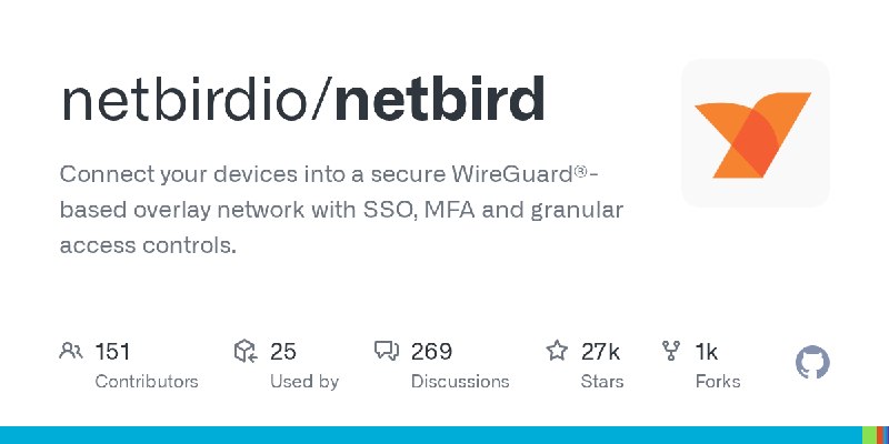 GitHub - netbirdio/netbird: Connect your devices into a secure WireGuard®-based overlay network with SSO, MFA and granular access…