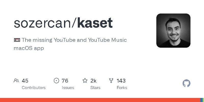 GitHub - sozercan/kaset: 📼 The missing YouTube and YouTube Music macOS app
