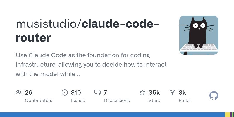 GitHub - musistudio/claude-code-router: Use Claude Code as the foundation for coding infrastructure, allowing you to decide how…