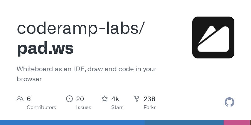 GitHub - coderamp-labs/pad.ws: Whiteboard as an IDE, draw and code in your browser