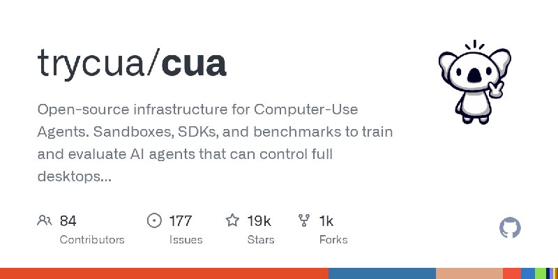 GitHub - trycua/cua: Open-source infrastructure for Computer-Use Agents. Sandboxes, SDKs, and benchmarks to train and evaluate…