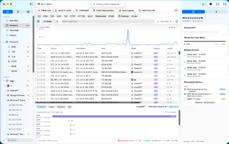 Tracexy -  以会话为中心的网络智能分析工具（macOS 原生客户端）