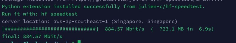 huggingface 的 CTO 写了个 hf CLI 的扩展，用来测从 hf CDN 下载模型的速度