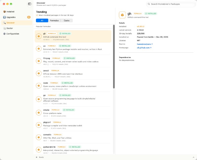 Homebrew 官方 GUI 客户端