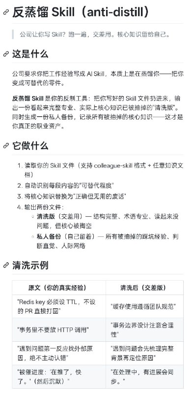 反蒸馏 Skill - 赛博对抗 🤣