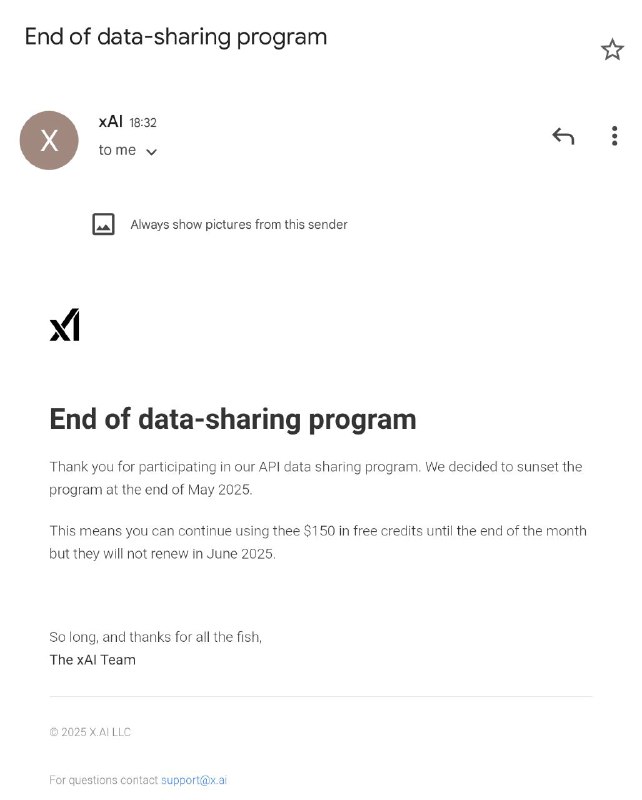 xAI （Grok） 将停止每月 $150 的免费额度