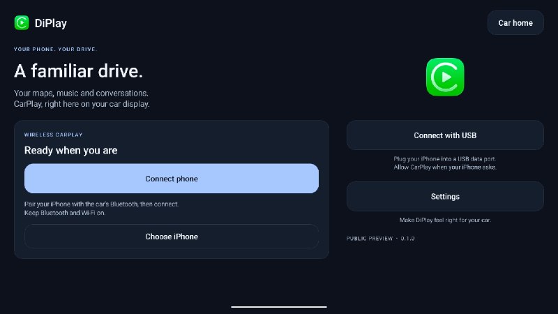 DiPlay - 让你的车机（Android）支持 Apple CarPlay（无需额外硬件）